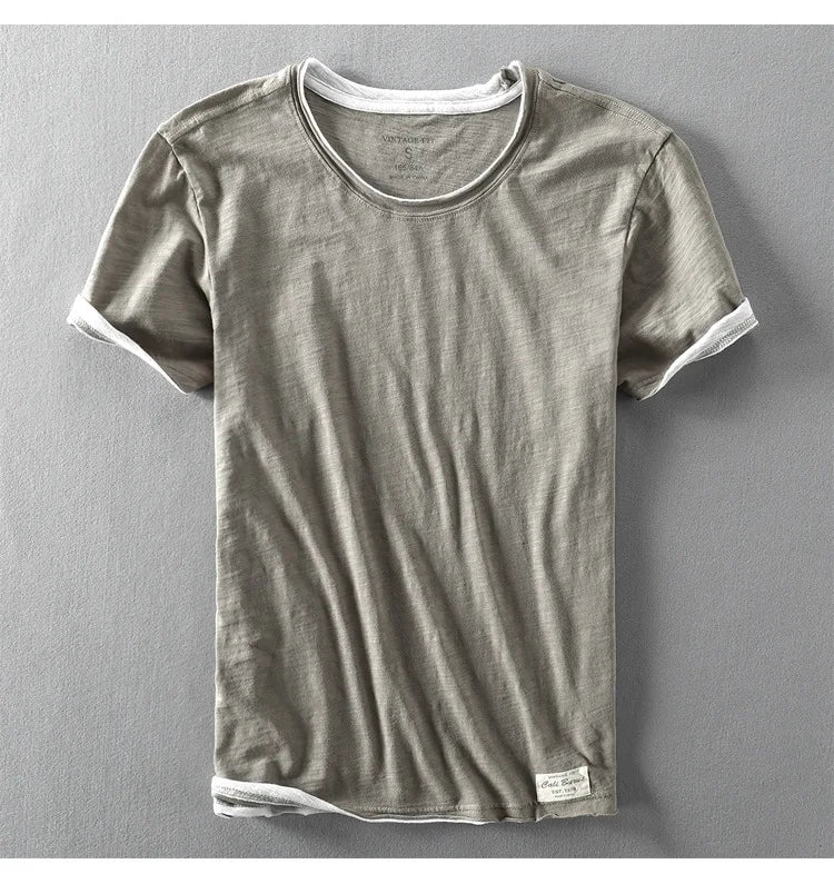 Reed Spliced O-Hals Sommer T-skjorte