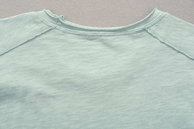 Cali Dobbel Krage Bambus Bomull T-skjorte